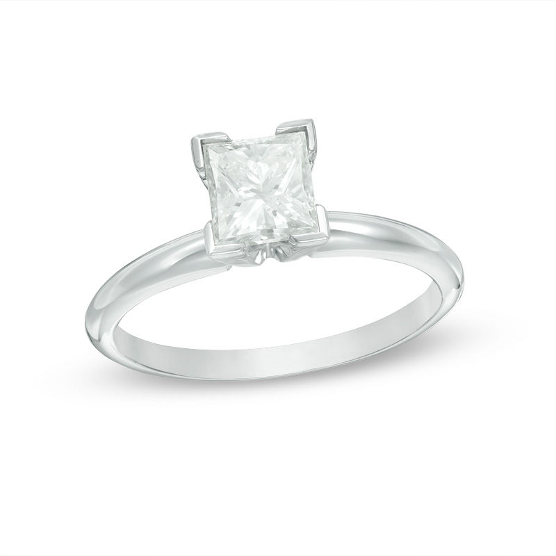 1 CT. Princess-Cut Diamond Solitaire Engagement Ring in 10K White Gold (K/I3)