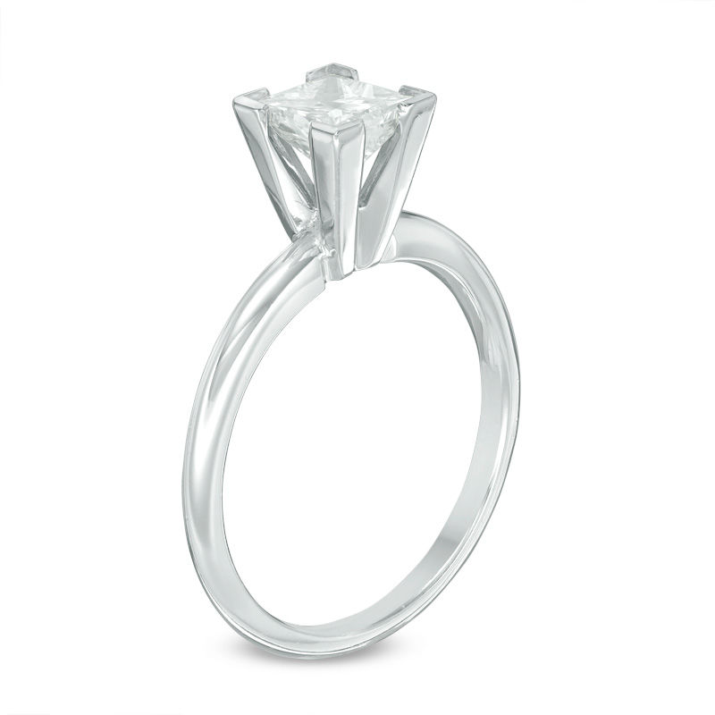 5.5 Ctw Solitaire Princess-Cut Engagement Ring in 18K Gold – Luxe