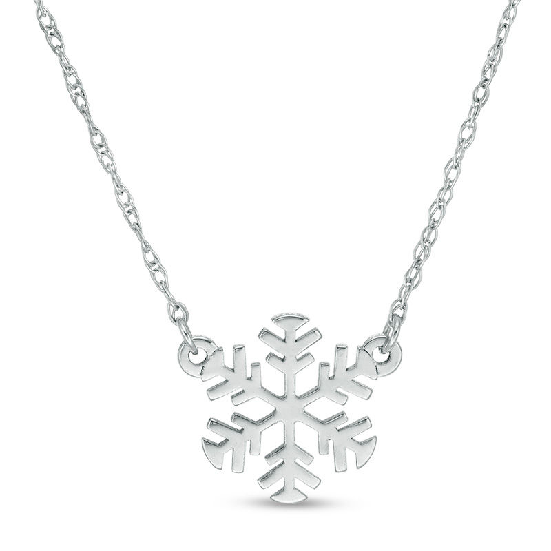 Snowflake Necklace in 10K White Gold