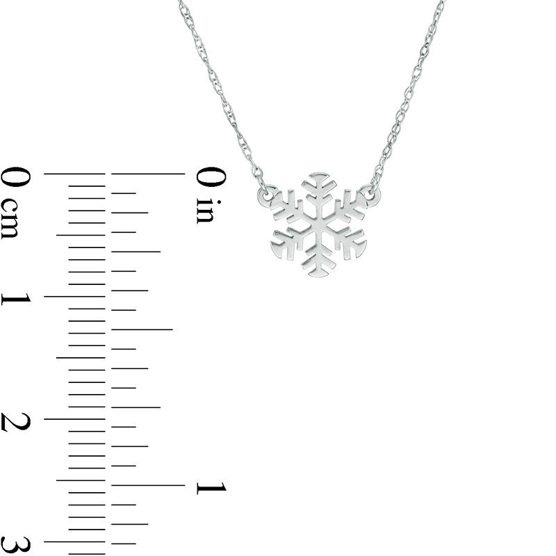 Snowflake Necklace in 10K White Gold