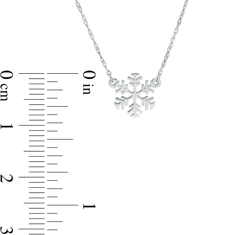 Main Image 2 of Snowflake Necklace in 10K White Gold