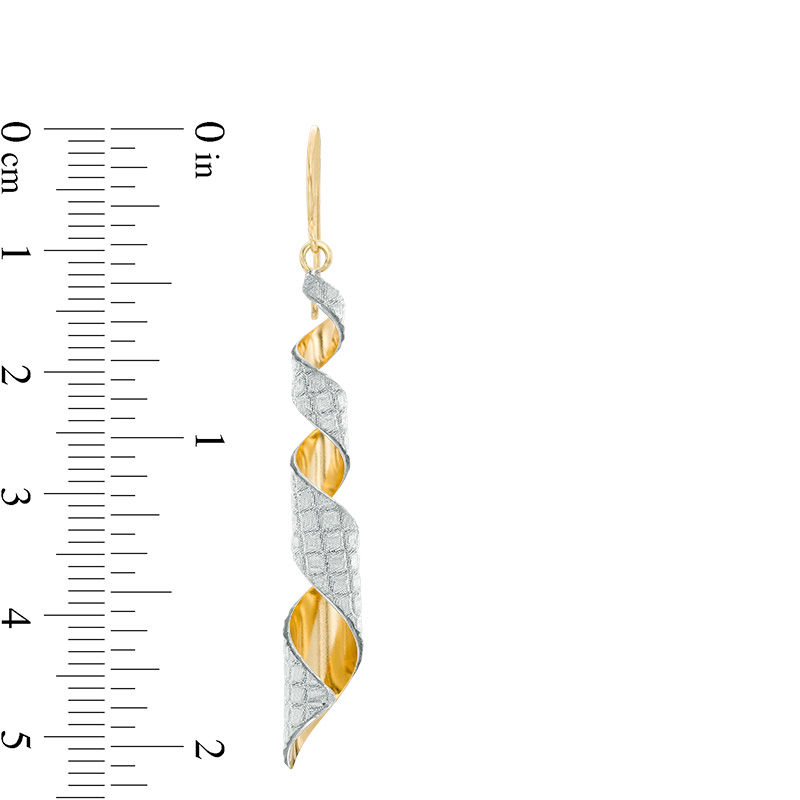 Glitter Enamel Cascading Drop Earrings in 10K Gold
