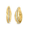 Layered Glitter Hoop Earrings in 10K Gold