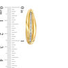 Thumbnail Image 1 of Layered Glitter Hoop Earrings in 10K Gold