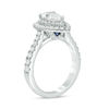 Thumbnail Image 1 of Vera Wang Love Collection 1-3/4 CT. T.W. Certified Pear-Shaped Diamond Frame Engagement Ring in 14K White Gold (I/SI2)