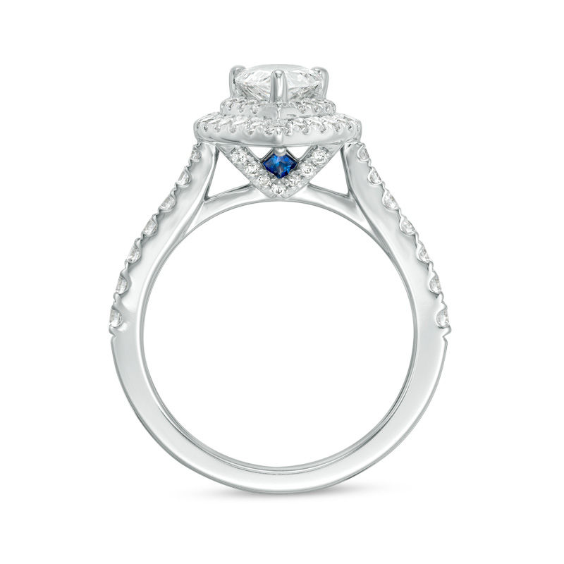 Vera Wang Love Collection 1.1CT. CZ and Blue Sapphire Engagement Ring  SILVER | eBay