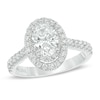 Thumbnail Image 1 of Vera Wang Love Collection 1-5/8 CT. T.W. Oval Diamond Frame Engagement Ring in 14K White Gold (I/SI2)