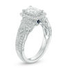 Thumbnail Image 1 of Vera Wang Love Collection 1-1/2 CT. T.W. Emerald-Cut Diamond Frame Vintage-Style Engagement Ring in 14K White Gold