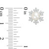 Thumbnail Image 1 of 6.0 - 6.5mm Cultured Freshwater Pearl and Lab-Created White Sapphire Snowflake Stud Earrings in Sterling Silver