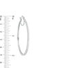 Thumbnail Image 2 of 50.0mm Lab-Created White Sapphire Hoop Earrings in Sterling Silver