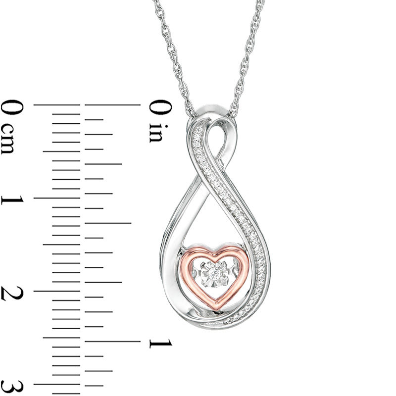 New Sterling Silver Infinity Heart Pendant & 18