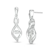 Thumbnail Image 1 of Unstoppable Love™ 1/10 CT. T.W. Diamond Flame Drop Earrings in Sterling Silver