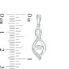 Thumbnail Image 2 of 0.085 CT. T.W. Diamond Flame Drop Earrings in Sterling Silver