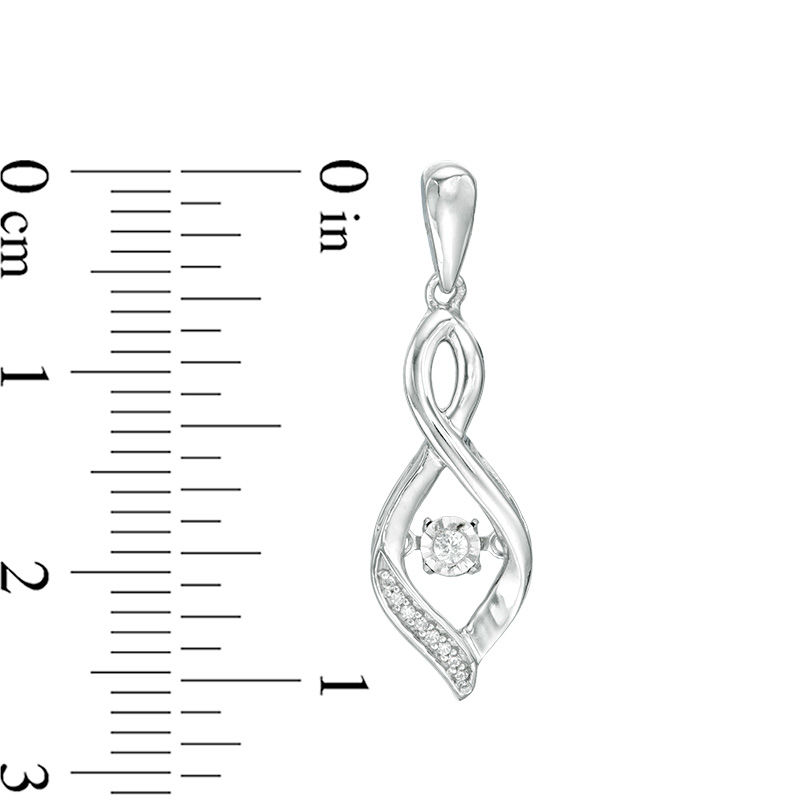 0.085 CT. T.W. Diamond Flame Drop Earrings in Sterling Silver