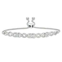 1/4 CT. T.W. Diamond Infinity Bolo Bracelet in Sterling Silver - 9.5&quot;