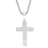 Thumbnail Image 2 of Men's 1/8 CT. T.W. Enhanced Blue Diamond Cross Pendant in Two-Tone Stainless Steel - 24"