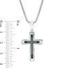 Thumbnail Image 4 of Men's 1/8 CT. T.W. Enhanced Blue Diamond Cross Pendant in Two-Tone Stainless Steel - 24"