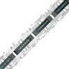 Thumbnail Image 1 of Men’s 1/2 CT. T.W. Enhanced Blue Diamond Triple Row Bracelet in Stainless Steel and Black IP - 8.5"