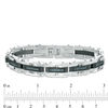Thumbnail Image 3 of Men’s 1/2 CT. T.W. Enhanced Blue Diamond Triple Row Bracelet in Stainless Steel and Black IP - 8.5"
