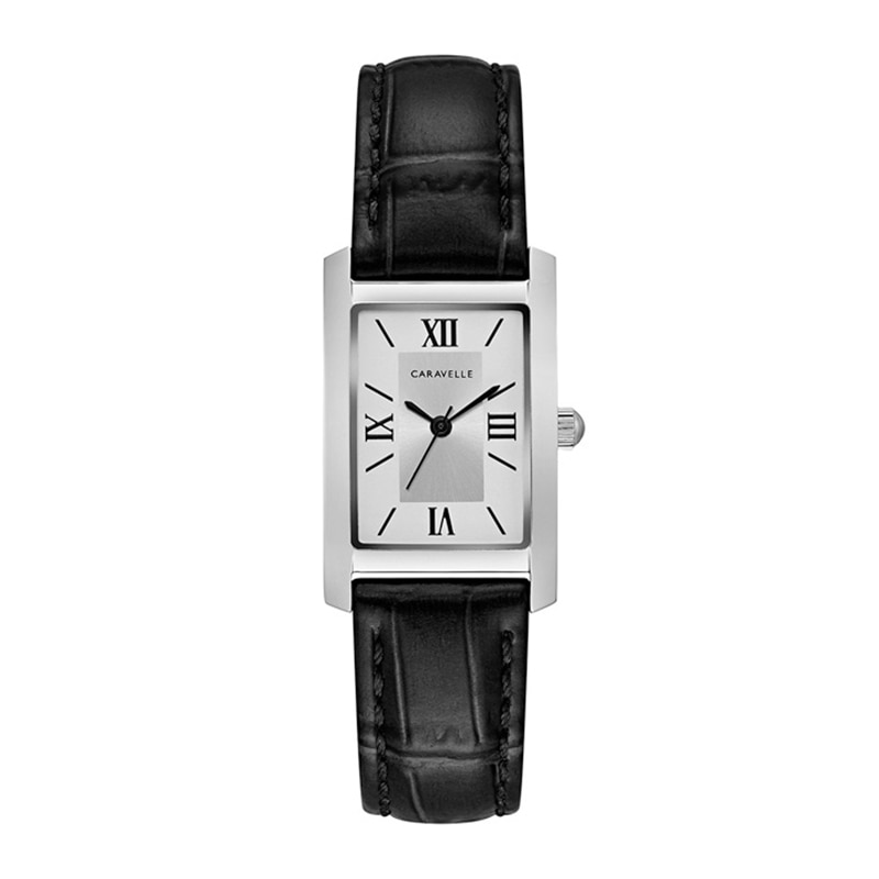 Main Image 1 of Ladies' Caravelle by Bulova Strap Watch with Rectangular Silver-Tone Dial (Model: 43L202)