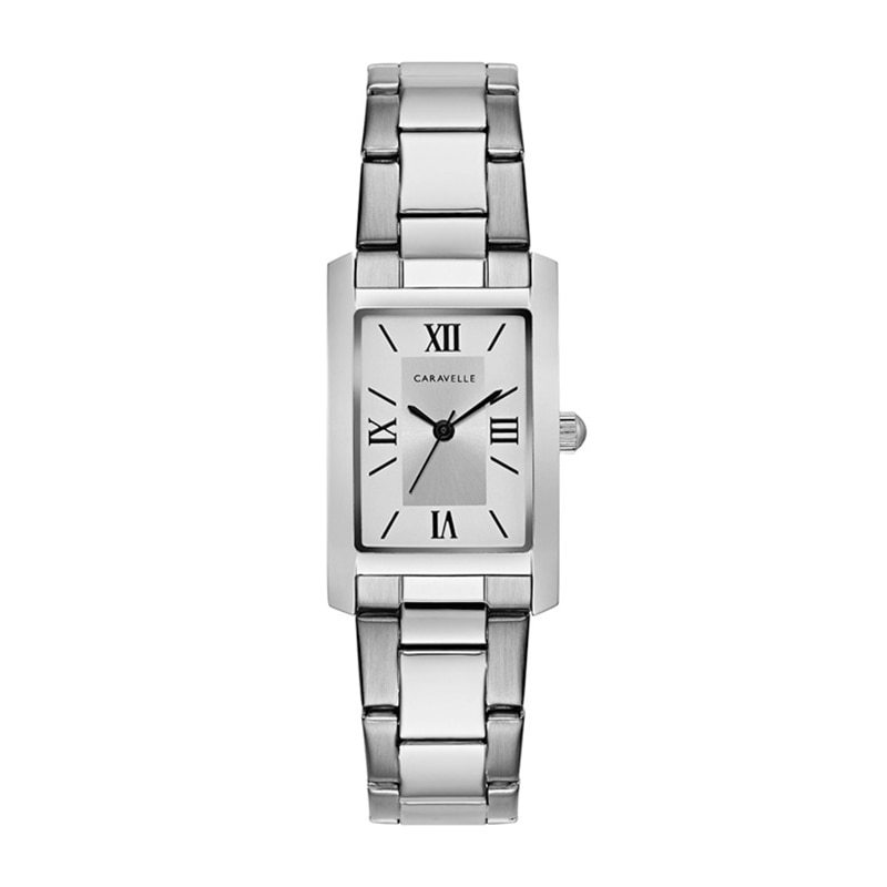 Ladies' Caravelle by Bulova Watch with Rectangular Silver-Tone Dial (Model: 43L203)