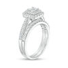 Thumbnail Image 1 of 1 CT. T.W. Princess-Cut Diamond Double Frame Bridal Set in 14K White Gold