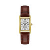 Thumbnail Image 1 of Ladies' Caravelle by Bulova Gold-Tone Strap Watch with Rectangular Silver-Tone Dial (Model: 44L234)