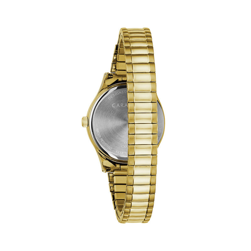 Ladies' Caravelle by Bulova Gold-Tone Expansion Watch with White Dial (Model: 44M113)