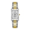 Thumbnail Image 1 of Ladies' Caravelle by Bulova Two-Tone Watch with Rectangular Silver-Tone Dial (Model: 45L167)