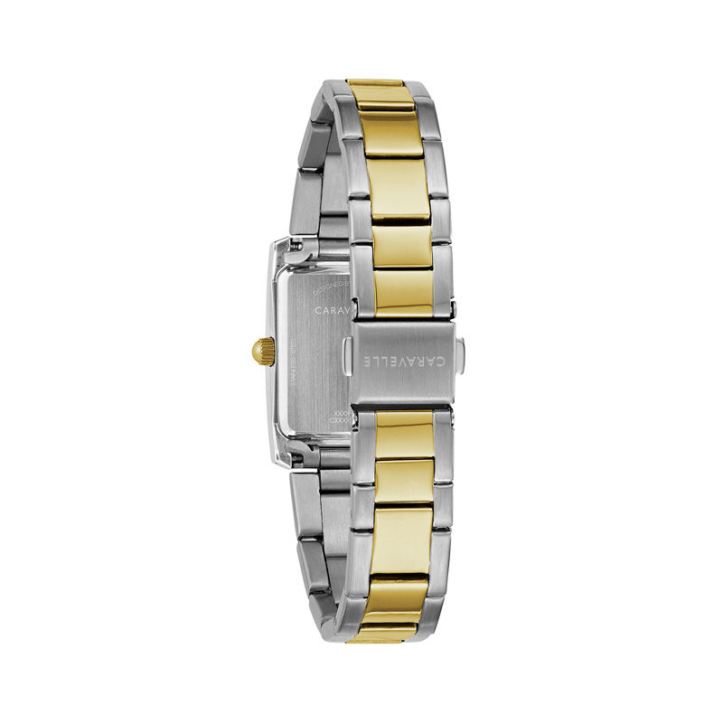 Main Image 3 of Ladies' Caravelle by Bulova Two-Tone Watch with Rectangular Silver-Tone Dial (Model: 45L167)