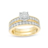 Thumbnail Image 1 of 1/6 CT. T.W. Diamond Frame Bridal Set in Sterling Silver with 14K Gold Plate