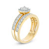 Thumbnail Image 1 of 1/6 CT. T.W. Diamond Frame Bridal Set in Sterling Silver with 14K Gold Plate