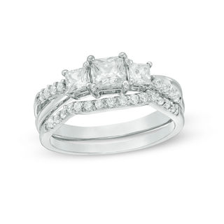 Three Stone Engagement Rings With Wrap Jacket Enhancer