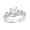 Thumbnail Image 1 of 6.0mm Princess-Cut Lab-Created White Sapphire Braided Shank Bridal Set in Sterling Silver