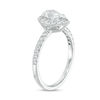 Thumbnail Image 1 of 1 CT. T.W. Certified Pear-Shaped Diamond Frame Engagement Ring in 14K White Gold (I/I2)