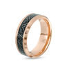 Thumbnail Image 2 of 8.0mm Satin Carbon Fiber Center Wedding Band in Rose-Tone IP Tantalum