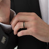 Thumbnail Image 3 of 8.0mm Satin Carbon Fiber Center Wedding Band in Rose-Tone IP Tantalum