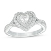 Thumbnail Image 0 of Vera Wang Love Collection 3/4 CT. T.W. Heart-Shaped Diamond Double Frame Twist Engagement Ring in 14K White Gold