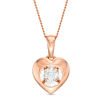 Thumbnail Image 0 of Magnificence™ 1/15 CT. Diamond Solitaire Heart Frame Pendant in 10K Rose Gold