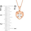 Thumbnail Image 1 of Magnificence™ 1/15 CT. Diamond Solitaire Heart Frame Pendant in 10K Rose Gold