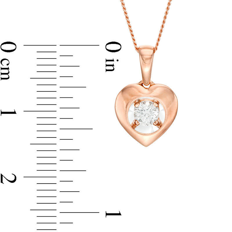 Magnificence™ 1/15 CT. Diamond Solitaire Heart Frame Pendant in 10K Rose Gold