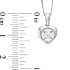 Thumbnail Image 2 of Magnificence™ 1/15 CT. Diamond Solitaire Heart Frame Pendant in 10K White Gold