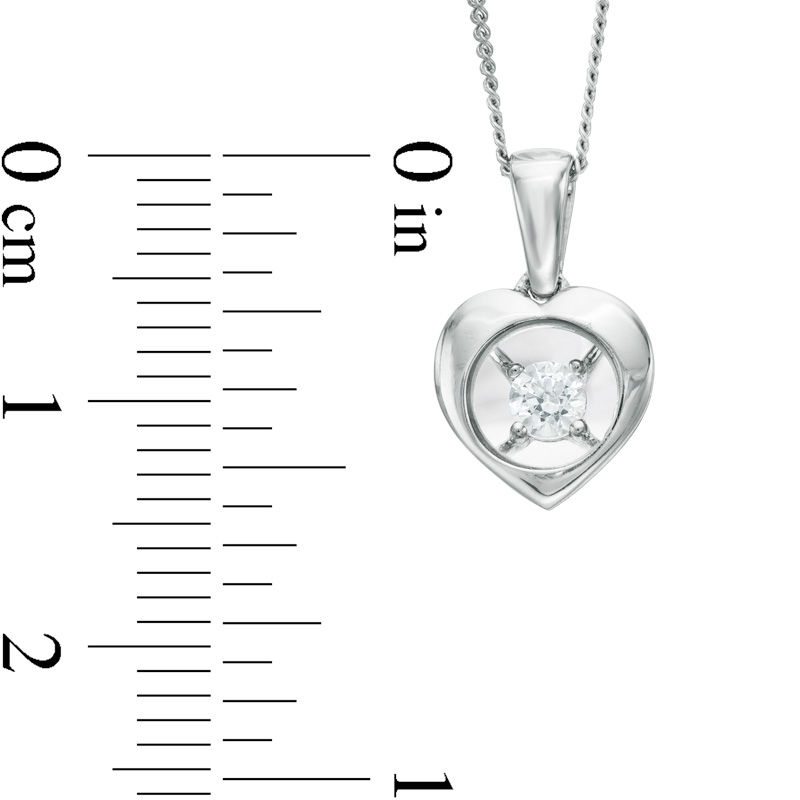 Main Image 2 of Magnificence™ 1/15 CT. Diamond Solitaire Heart Frame Pendant in 10K White Gold