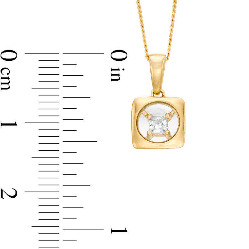 Magnificence™ 1/15 CT. Princess-Cut Diamond Solitaire Frame Pendant in 10K Gold