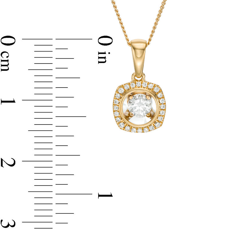 Main Image 2 of Magnificence™ 1/6 CT. T.W. Diamond Cushion Frame Pendant in 10K Gold