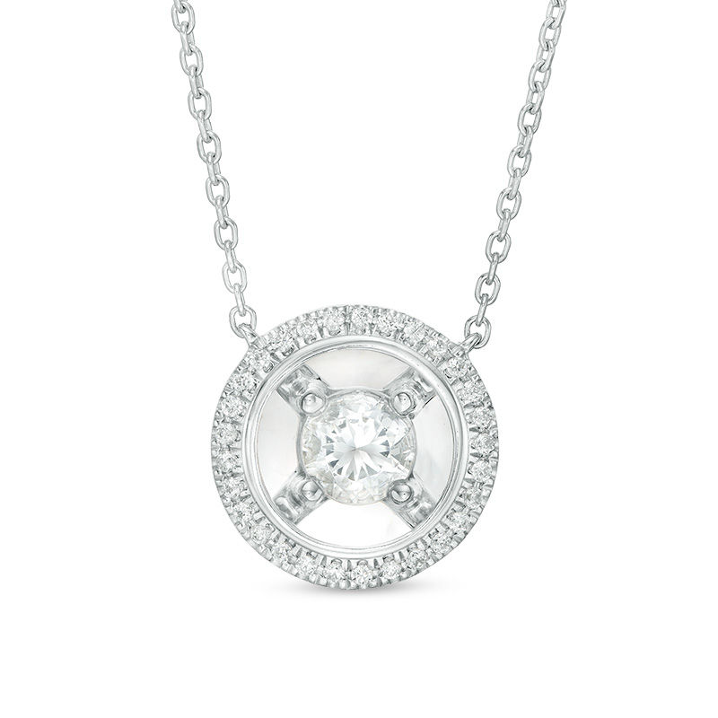 Magnificence™ 1/4 CT. T.W. Diamond Frame Necklace in 10K White Gold