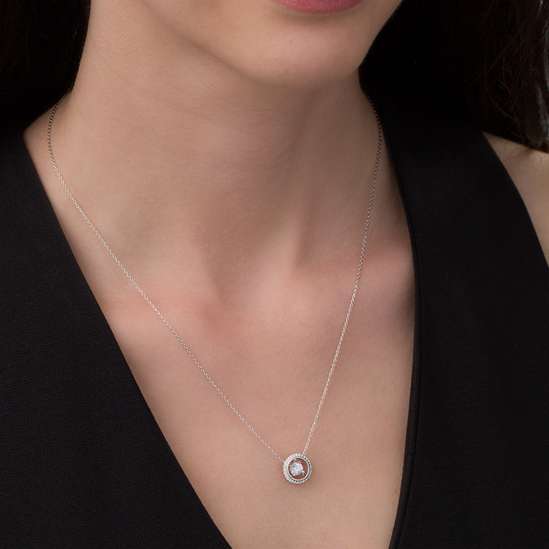 Magnificence™ 1/4 CT. T.W. Diamond Frame Necklace in 10K White Gold