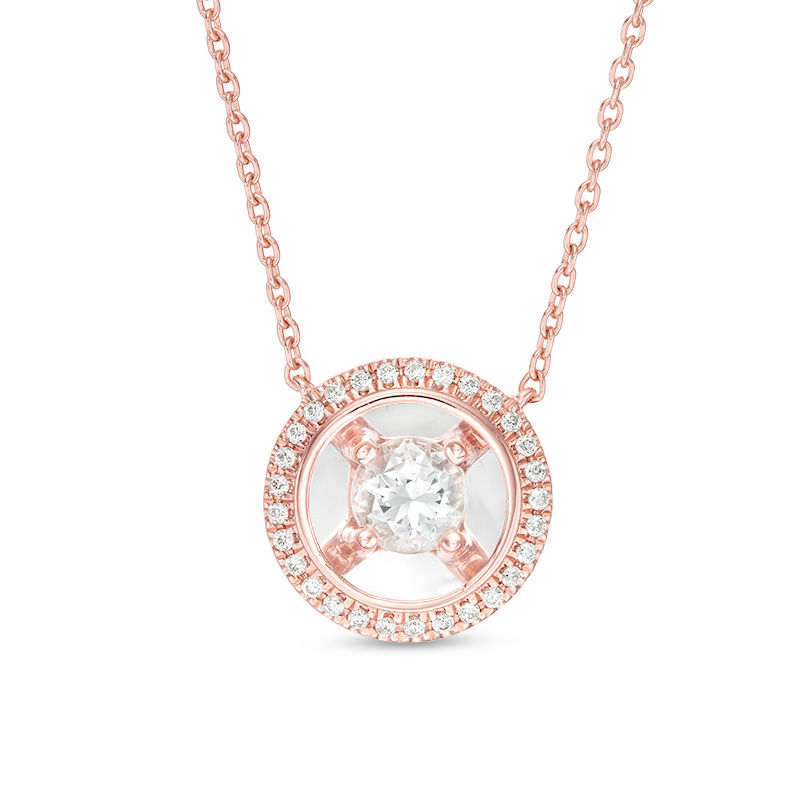 Main Image 1 of Magnificence™ 1/4 CT. T.W. Diamond Frame Necklace in 10K Rose Gold