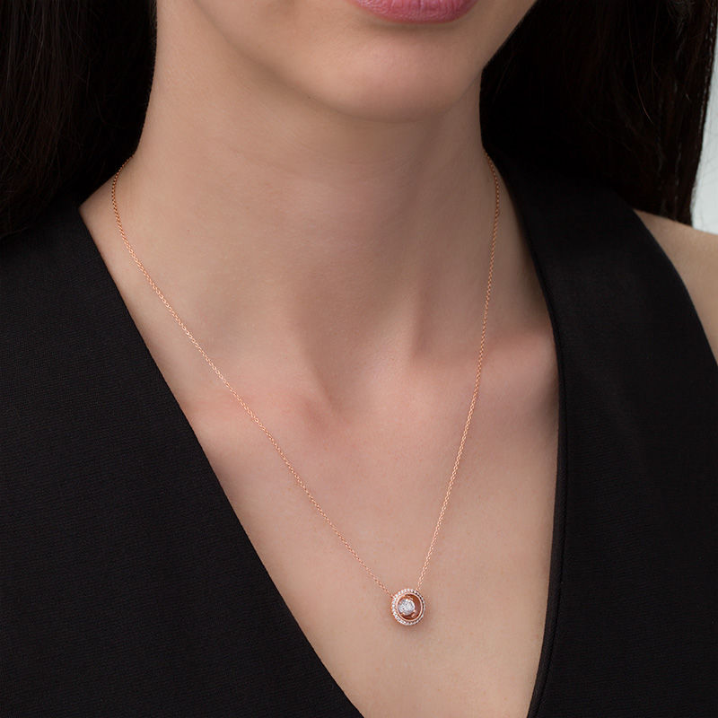 Main Image 2 of Magnificence™ 1/4 CT. T.W. Diamond Frame Necklace in 10K Rose Gold