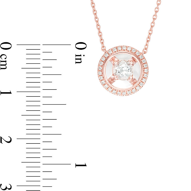 Main Image 4 of Magnificence™ 1/4 CT. T.W. Diamond Frame Necklace in 10K Rose Gold